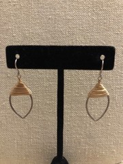 Beatrix Bell Marquise 14K Yellow Gold over Sterling Silver Wire Wrapped Earrings