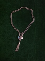 Very Pretty 2-Length Charm Necklace Polymer Clay Inlays