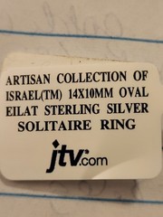 MASTERFUL Artisan Collection Of Israel 14x10mm Oval Eilat SS Solitaire Ring, 6