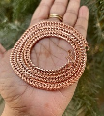11 inch Pure Copper Franco V Chain Anklet, Healing Copper Jewelry, Spiritual