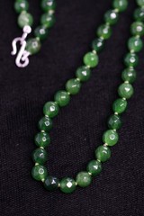 Aventurine Necklace Green 6mm Ball Faceted Gemstone Silk Knotted 20″