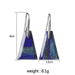 Lapis Lazuli Crystal Gemstone Healing Earrings Reiki Energy Protection Gifts