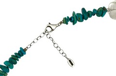 BARSE Sterling Silver TURQUOISE & CRYSTAL QUARTZ Beaded Adjustable Necklace