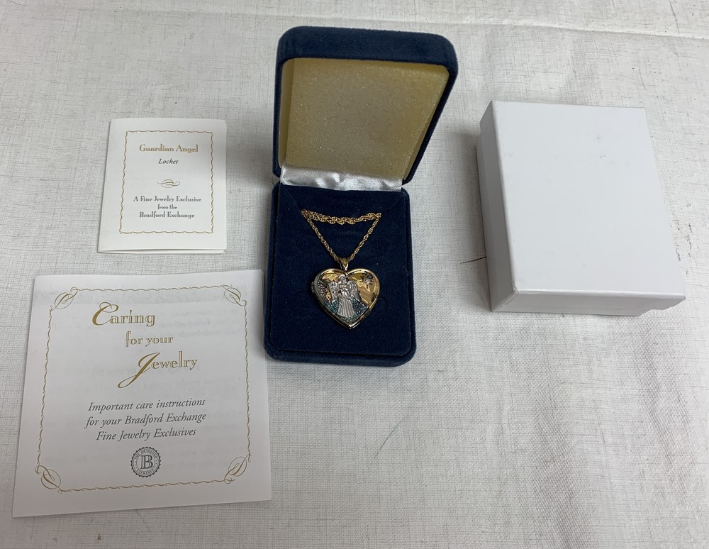 Bradford Exchange Guardian Angel Locket Fine Jewelry Exclusive with Box