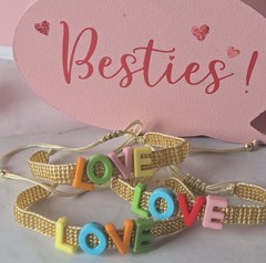 Handmade Beaded Bracelets With «Love» Message Adjustable