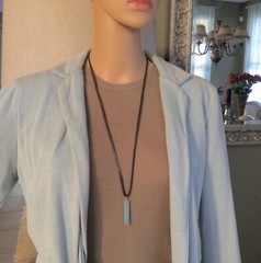 NEW Amazonite Sundance Charm Necklace leather cord handmade artisan jewelry