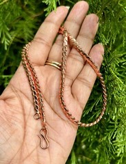 10 inch Pure Copper Serpentine Chain Anklet, Healing Copper Jewelry, Spiritual