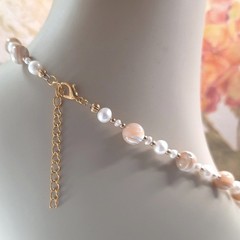 Vintage Enrico Coveri Silk Tie Pendant Pearl Jeweled Accent MOP Beaded Necklace