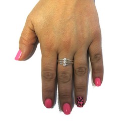 Stylish Sterling Silver Ring Genuine Solid 925 With 3 CZ Handmade Empress