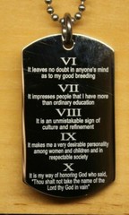 THE TEN REASONS I SWEAR STAINLESS STEEL DOG TAG