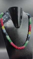 4-5mm Natural Multi Quartz Twisted Necklace Rainbow Color Gemstone Beads 18″
