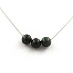 stones And Minerals. Necklace 3 Seraphinite Beads 8 Mm Stainless Steel Chain