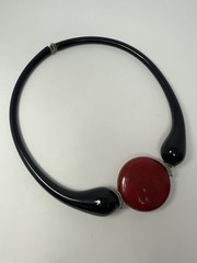 Studio Art Glass Murano? Choker Collar ALL Glass Necklace Stretch Over Head