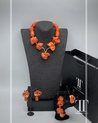 Nigerian Choker Jewelry Set, Bridal Beads Set , African Coral Beads, Jewelry