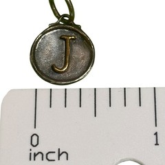 Waxing Poetic Camp Charm Initial J Sterling Silver Brass Mixed Metal Pendant