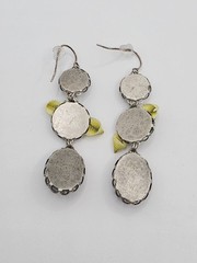 Sterling Silver 925 Fabric Crystal Quartz Dangle Drop Earrings