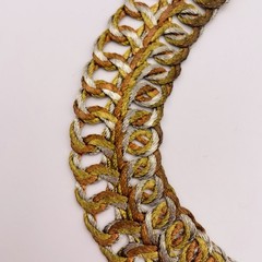 Vintage Artisan Interlocking Tri Color Metal Twisted Wire Collar Necklace Stmt
