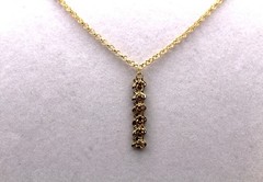 Handcrafted 21″ gold chain with 6 zirconias pendant necklace