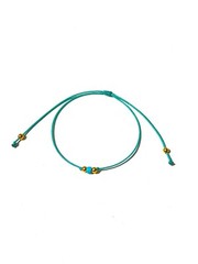 Turquoise bead bracelet with gold-filled accent beads