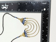 Artisan Brone Tone Black Beaded Layered Bar Chain Drape Necklace 16 in Tribal