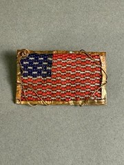 US American Flag Unique Handmade Brooch Pin Bling Vintage