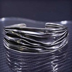 6.25”, southwestern sterling silver oxidized 925 handmade wrinkle cuff bracelet