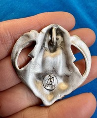 Vintage cast pewter Art Nouveau Egyptian Revival Pharaoh Queen Head pendant