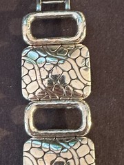 Brighton Silver Tone Panel Bracelet Signed 11/4” X 71/4”