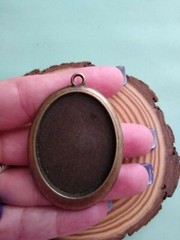 10pc Cabochon Base Pendant Setting Antique Bronze Color Fits 4cm x 3cm Resin