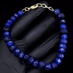 Gorgeous 149 Cts Sparkling Blue Sapphire Amazing Cut Beaded Bracelet VK 63 E588