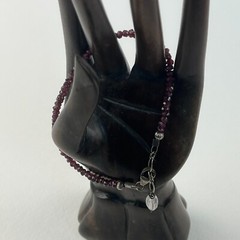 Rhodolite Garnet Sterling Silver Bracelet Extender Handmade Jewelry Art January