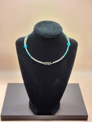 Turquoise Beaded Tibetan silver Multi Strand Necklace Round Shape Beaded Pendant