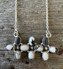 Sterling Silver Native Style SW Otteson Bros White Buffalo Bar Style Necklace