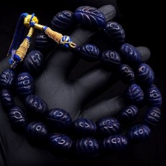 Handmade Carved Blue Sapphire 561.00 Cts Beaded Jewelery Necklace VK 43 E627