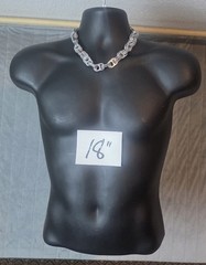 Aluminum Pull Tab Can Tab Silver Necklace – 18″ Chain with Lobster Clasp