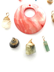Lot of Pendants For Jewelry Making Necklace Shell Stone Pearl Resin Set of 11