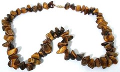 1/2 To 7/10 Inch Tumble Polished AAA Golden Tigereye Nugget Bead 14Kt Necklace