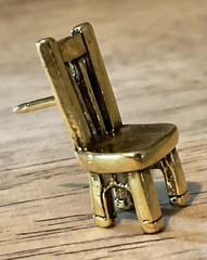 22 K Gold Dipped Pewter Chair Lapel Pin Charm Pendant Jim Clift Made In USA
