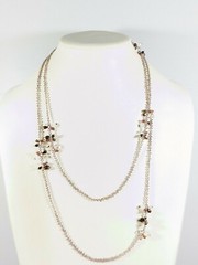 Artisan Purple Aurora Borealis Glass Cluster Bead Woven Style Necklace 52 inches