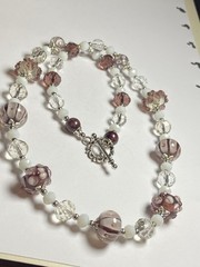Artisan Handcrafted Art Deco Lampwork Glass Jewelry Purple Haze Necklace #3