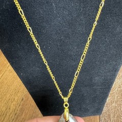 Artisan Handmade Red Brown Agate Gold Tone Rhinestone Pendant 20 inch Necklace