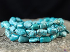 TURQUOISE Crystal Bracelet – Nugget Chip Beads – Beaded Handmade Jewelry, E2185