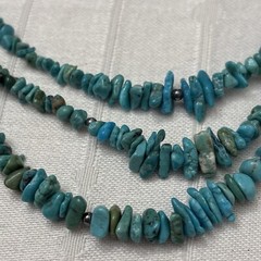 Jay King Sterling Silver 3 Strand Turquoise Black Agate Leather Necklace