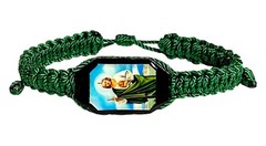St. Jude Reversible Braided Corded Adjustable Green Bracelet San Judas Pulsera