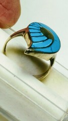 CUTE STERLING SILVER .925 WITH TURQUOISE INLAYS DESIGNER RING IN SIZE 5.75-6.0