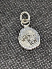 Little Sterling Silver Hand Stamped Love Flowers Artisan Hand Made Charm .A43f