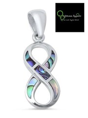 Abalone Infinity 925 Solid Sterling Silver Necklace