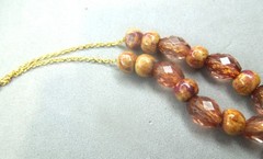 Flower Pendant Necklace for Women Wood Handmade Rustic Earth Tone Acrylic Bead