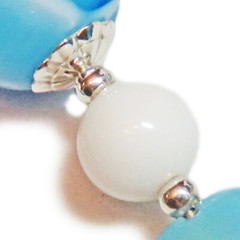 Blue and White Glass Bead Heart Necklace & Earring Set By SoniaMcD