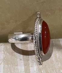 NWT Sundance Catalog Silver Red Onyx “Leandre Ring” Size 8 $198